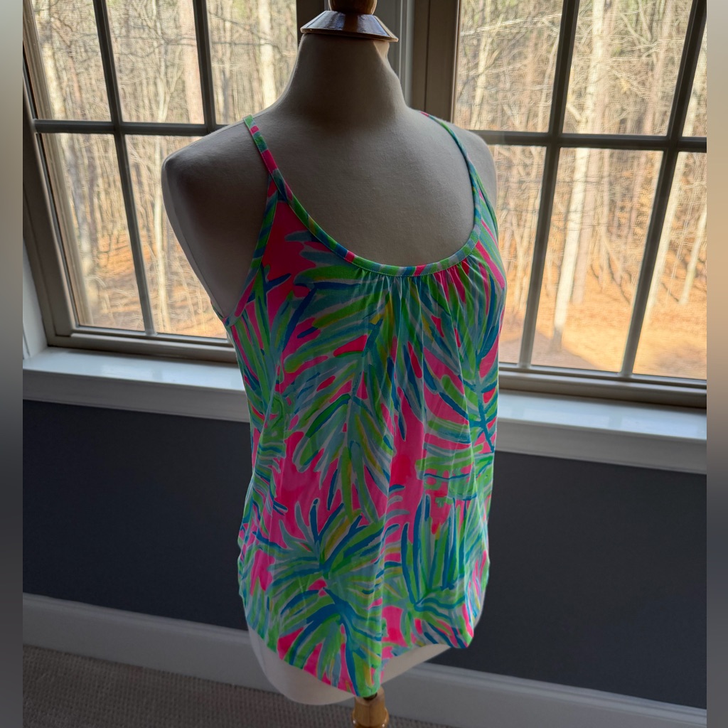 Lilly Pulitzer Halter In Tiki Pink Royal Lime Print
